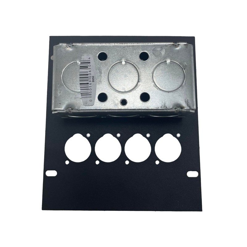 ProCraft Floor Box, Punched for 4 "D" XLR and Loaded