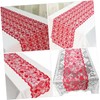 Mikinona 2pcs Elegant Valentine's Day Table Cover Heart Pattern Tablecloth
