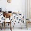 Ablecozy Blue and Golden Flower Clusters Fabric Waterproof Tablecloth,Rectangle Watercolor