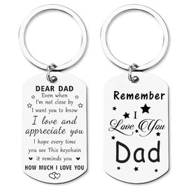 Dad Gifts for Men Remember I Love You Dad Keychains from Son Daughter, Fathers Day Presents for Dad Daddy Father Keychain for Best Dad Gift from Kids