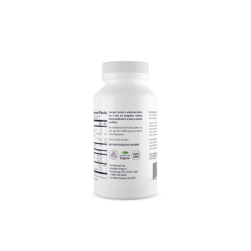 Healthy Orgins Organic and Kosher Spirulina Tablets, 500 Mg, 720