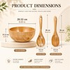 2 Sets Wood Salad Bowl with Spoons Forks, Large Natural