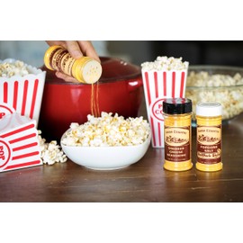Amish Country Popcorn | Seasoning Variety Pack | BallPark Style ButterSalt - 5.5 oz & Cheddar Cheese - 4.7 oz Popcorn Seasoning | Old Fashioned, Non-GMO