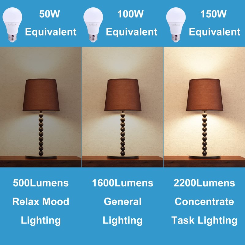 Scheinenda 3-Way Led Light Bulbs A21, 50 100 150 Watt