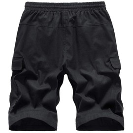 Vcansion Men's Cotton Casual Relaxed Fit Elastic Waist Drawstring Cargo Shorts Khaki 40/Tag 6XL