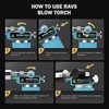 RAVS Butane Torch Lighter, Refillable Kitchen Torch with Adjustable Flame