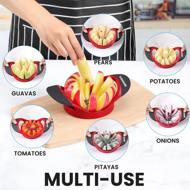 SCHVUBENR 4.72 Inch Large Apple Slicer with 12 Blades -
