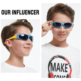 DUCO Sports Polarized Kids Sunglasses Boys Girls Unbreakable Youth Baseball Shades UV400 Protection Age 6-10 K001