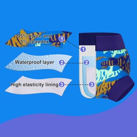 BIG ELEPHANT Baby Swim Nappies 3 Pack Reusable Adjustable Washable Waterproof Swim Nappy for Boys Girls 2T