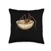 Brown Recluse Spider Eating Ramen Throw Pillow