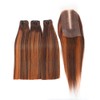 TOOCCI Highlight P4/30 Bundles with Closure,Ombre Straight Hair 3 Human