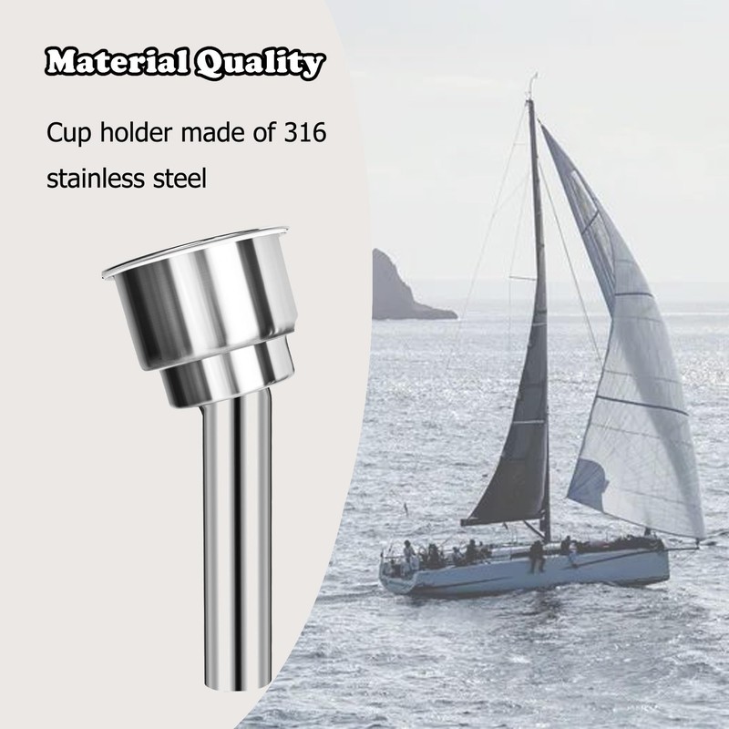 316 Stainless Steel Boat Cup Holder,Portable Cup Holder,15 Degree Outrigger