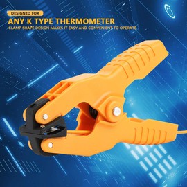 BuyWeek Thermocouple Type K, -40°C to 200°C HT-05K Type Thermocouple Sensor High Accuracy Temperature Lead Pipe Clamp 1~3/8 Inch for Industrial Temperature Measurement