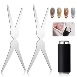 Plman Cat Eye Magnet Set, Multifunctional Nail Magnet Tool, Cat Eye Nail Magnet for French Effect, Cat Eye Gel Nail Polish Magnet for Nail Art DIY Home, Salon, Studio