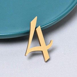 2 Inch House Numbers, Brass Number Plate Metal Modern Address Numbers Garden Door Mailbox Decor Anti-Rust Visibility Signage (4)