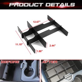 x xotic tech Front + Rear Lower Center Console Organizer Divider Compatible with Dodge RAM 1500 2500 3500 2019 2020 2021 2022 2023 2024 2025 (NOT for Classic, Longhorn, Limited, TRX)