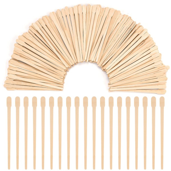 1200 Pcs Wooden Eyebrow Waxing Sticks with Handle, Small Wood