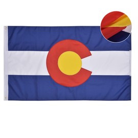 VICDRIA Colorado State Flag 3x5 Ft, Deluxe Full Embroidered Heavy Duty Nylon Durable CO Outside Flags, Indoor/Outdoor, Sewn Stripes and Brass Grommets