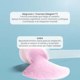 Matter Magno-N, L-Treonato de Magnesio MagteinTM y GABA, Apoyo a la Función Cognitiva, Bienestar Mental y Relajación, Polvo Sabor Mora, 1 Bolsa con 60