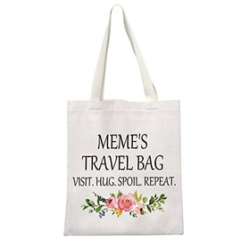 GJTIM Meme Gift Zipper Pouch Bag Mother Day Gift for Meme Grandma Makeup Travel Bag for Meme (Meme's Travel Tote)