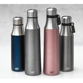 alfi City Bottle Loop 700 ml, Pink, Stainless Steel Drinking Bottle with Carry Strap, Robust Thermal Flask, Leak-Proof, Keeps Cold for 16 Hours, Completely Leak-Proof, Carbonated Bottle, Dishwasher