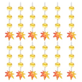 12PCS Crystal Fall Maple Leaf Ornaments Iridescent Acrylic Harvest Hanging Pendants for Small Tree Iridescent Party Decor Tree Home Table Wall Lamp Decor