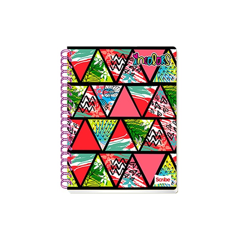 Scribe, Incolors®, Cuaderno Profesional, Pasta Semi Rígida, Espiral Doble, Raya,