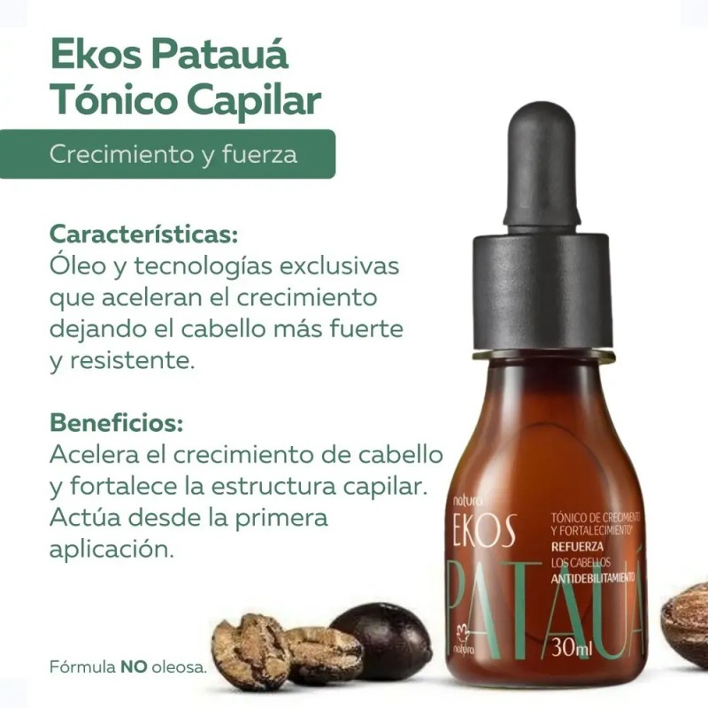 Tónico Capilar Nocturno Natura Ekos Patauá 30 Ml Crecimiento Anticaída