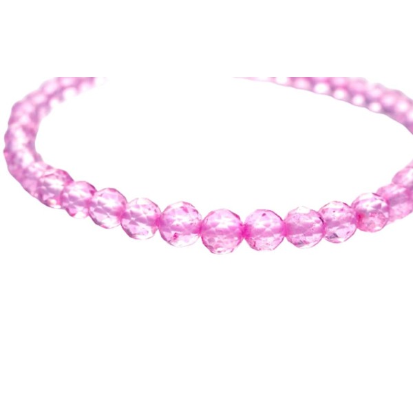 Kanoishi [Necessary Good Match, Amulet of Happiness] Pink Topaz Bracelet, Women's, Natural Stone, Power Stone, 0.2 - 0.2 inches (4 - 5 mm), Round Cut (For Purification, Rough Stone), Stone, Topaz