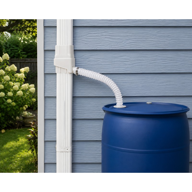 Rainwater Downspout Diverter for Rain Barrel – Adjustable Flexible Hose