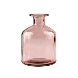 SHUILING Glass Bud Vase, 1pc Small Vases for Flowers, Decorative Glass Bottles, Mini Flower Vases Centerpiece for Wedding, Vintage Vase for Rustic Home Decor, Living Room, Office Desk (250ml-pink)