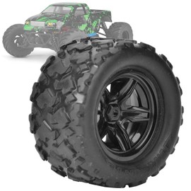 Pack of 2 RC Car Tyres, 1/10 High Performance Rc Wheel and Tyre Rc Truck Crawler Tyre Replacement Suitable for HS 18301 18302 18311 18312 1/18 RC Car Rc Tyre 1 10 Offroad