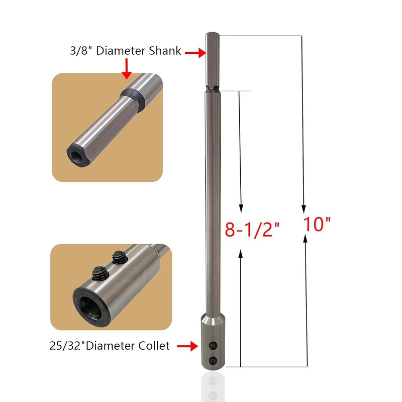 C CLINK 10" Alloy Steel Forstner Bit Extension for 3/8"