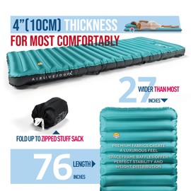 ZOOOBELIVES 3D Wrapping Inflatable Camping Sleeping Pad with Built-in Pump, Extra Thick and Wide, Ultimate Comfortable Compact Camp Air Mat for Tent, Car Traveling and Backpacking - Airlive2000X