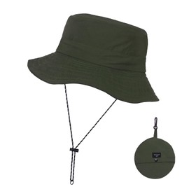 Zercart UPF 50 Sun Hats Wide Brim Hat, Foldable Unisex Hat Breathable UV Protection Summer Hat with Adjustable Chin Strap, Safari Hat Bucket Hat for Hunting Hiking Camping Fishing Green