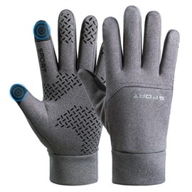 Mayoii Thermal Gloves, Running Warm Liner Glove Outdoor Windproof Touchscreen Gloves for Men Women Sport Walking Riding Driving Cycling (Grey, L)