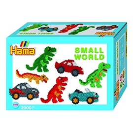 Hama 3502 Iron-On Beads Midi Gift Set Small World Dinosaur and Car Blue 2
