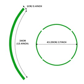 TOMALL 18pcs Lengthen 16"-19" Reflective Wheel Rim Stripe Decal for Motorcycle Wheels Car Cycling Bike Bicycle Night Reflective Safety Decoration Stripe Universal Reflective Stickers for Car (Green)