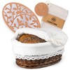 CASADEMA Bread Warmer Basket with Warming Stone (Large Oval 12