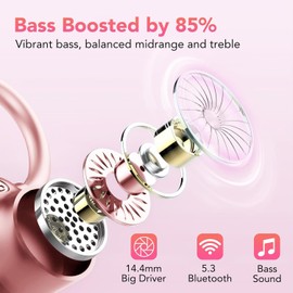 Tiksounds Wireless Earbuds, Bluetooth 5.3 Headphones, 72Hrs Deep Bass Over Ear Buds with Earhook, Bluetoth Earbuds with 4 ENC Noise Canceling Mic, LED Display IP7 Waterproof Headset for Workout