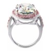 N/A 13.57 AURORA BOREALIS OVAL CUT CZ SILVER RING SIZE