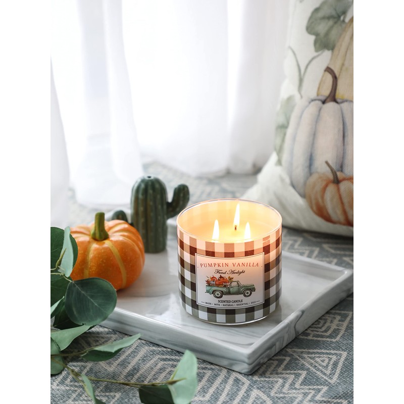 Pumpkin Candle Fall Candle Pumpkin Vanilla Secented Candle Autumn 3