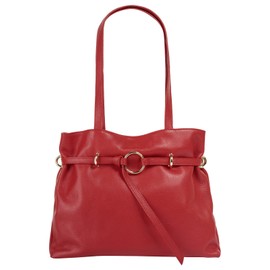 Samantha Look Women's Genuine Leather Handbag | | 021323, red