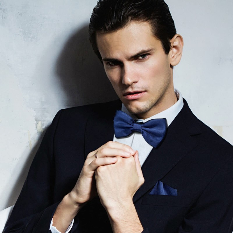 Medsuo Adjustable Bowtie, Men BowtiePre-Tied Bow Tie for Parties (Navy