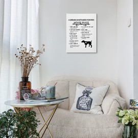 PHAMTE A German Shorthaired Pointer’s House Rules Wall Art, Funny German Shorthaired Dog Quote Print Framed Canvas Painting Artwork Home Bedroom Living Room Girls Room Decor（11x14 Inch）