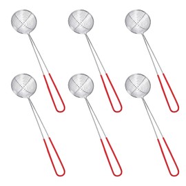 6 Piece Stainless Steel Strainer Fine Kitchen Utensils Bead Chopper Spoon Kitchen Strainer Sprinkles with Handle Kitchen Strainer Fine Mesh Strainer