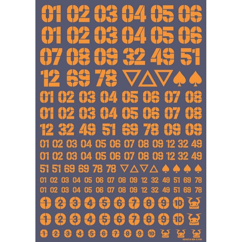 Haikyu Parts DZ Number Decal Orange 1 Piece Plastic Model