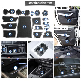 YEE PIN X-Trail T33 Rubber Mats Compatible with Nissan X-Trail T33 xTrail T33 2022 2023 2024 5 Seat Mats xtrail Non-Slip for Centre Console Storage Box Interior (White)