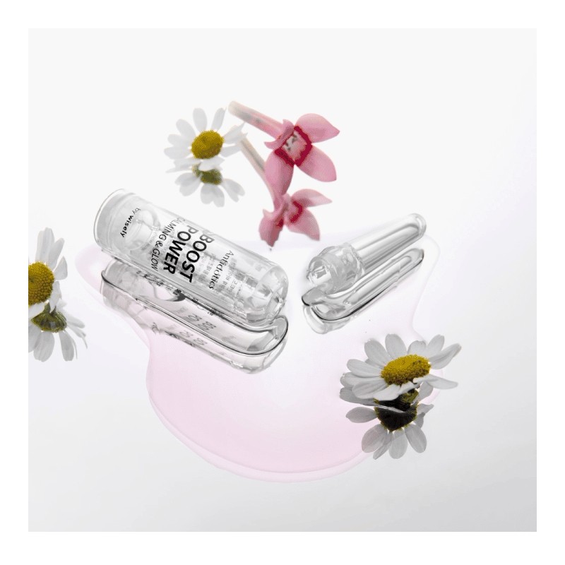 Vial ampoule quick-drying glow freckles blemishes aesthetic flower plant extract