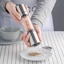Límite-MX Molinillo para Sal y Pimienta，Acero Inoxidable con Cuchillas de Cerámica, Molinillo de Pimienta y Sal 2 en 1 con Rudeza Ajustable para Pimienta, Especias